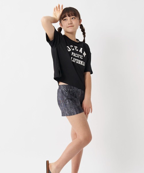 Ocean Pacific(オーシャンパシフィック)の「【OP/オーピー】キッズ水着3点セット Tシャツ付き ブラトップ ボードショーツ スクール水着 水陸両用(水着・キッズ・ブラック/オフホワイト・130/140/150/160/170)」の4枚目の写真