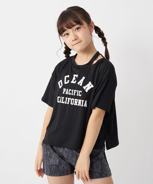 Ocean Pacific(オーシャンパシフィック)の「【OP/オーピー】キッズ水着3点セット Tシャツ付き ブラトップ ボードショーツ スクール水着 水陸両用(水着・キッズ・ブラック/オフホワイト・130/140/150/160/170)」の6枚目の写真