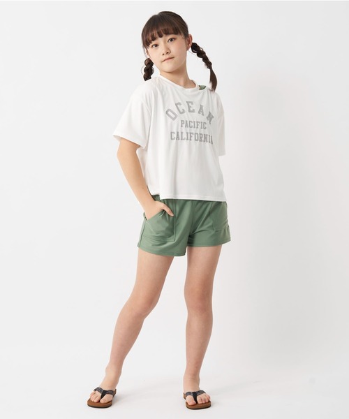 Ocean Pacific(オーシャンパシフィック)の「【OP/オーピー】キッズ水着3点セット Tシャツ付き ブラトップ ボードショーツ スクール水着 水陸両用(水着・キッズ・ブラック/オフホワイト・130/140/150/160/170)」の15枚目の写真