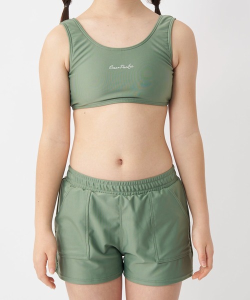 Ocean Pacific(オーシャンパシフィック)の「【OP/オーピー】キッズ水着3点セット Tシャツ付き ブラトップ ボードショーツ スクール水着 水陸両用(水着・キッズ・ブラック/オフホワイト・130/140/150/160/170)」の20枚目の写真