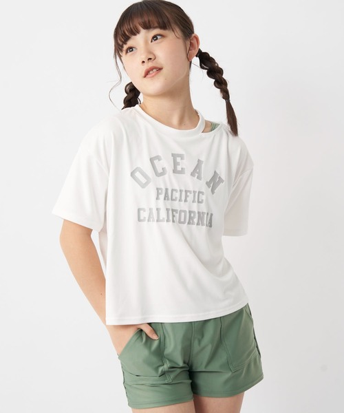 Ocean Pacific(オーシャンパシフィック)の「【OP/オーピー】キッズ水着3点セット Tシャツ付き ブラトップ ボードショーツ スクール水着 水陸両用(水着・キッズ・ブラック/オフホワイト・130/140/150/160/170)」の19枚目の写真
