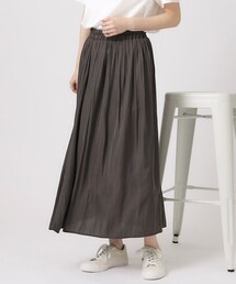 DRESKIP | ◆【無理せずキレイ/ロングシーズン活躍】女性らしく上品な サテンギャザースカート(スカート)