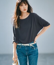 洗える】ストレッチジョーゼット アシンメトリー カットソー（Tシャツ