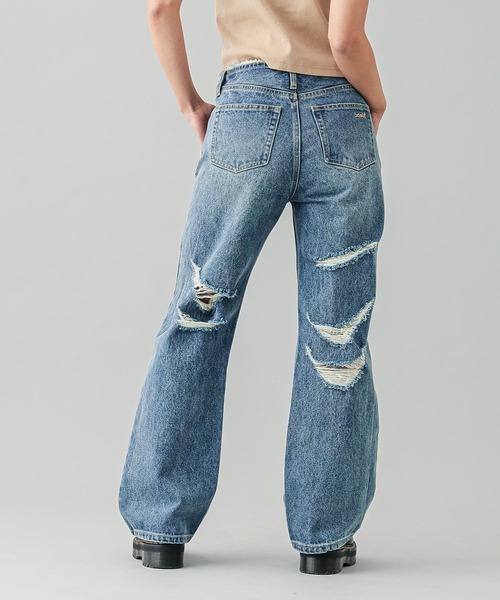 未使用 X-girl RIPPED DENIM PANTS M ブラック デニム X-girl（エックスガール）の「RIPPED DENIM PANTS（デニムパンツ