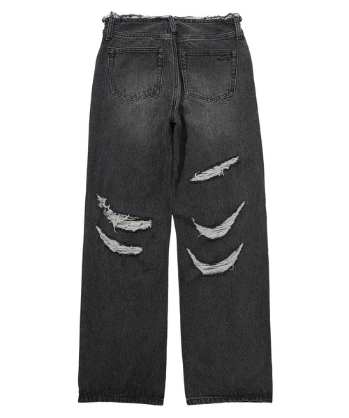 X-girl（エックスガール）の「RIPPED DENIM PANTS（デニムパンツ