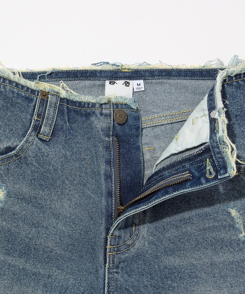 X-girl（エックスガール）の「RIPPED DENIM PANTS（デニムパンツ・レディース・ブラック/ライトインディゴブルー・S/M）」の15枚目の写真