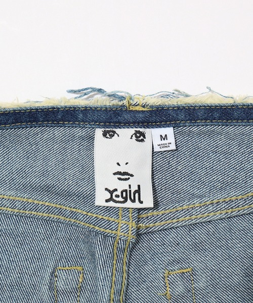 X-girl（エックスガール）の「RIPPED DENIM PANTS（デニムパンツ