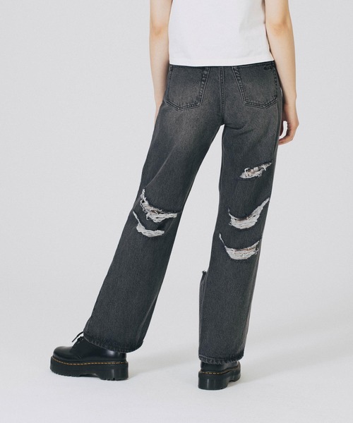 X-girl（エックスガール）の「RIPPED DENIM PANTS（デニムパンツ