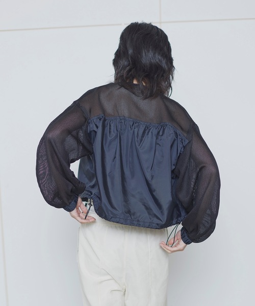 TENTO（テント）の「クロップドシアーメッシュブルゾン
