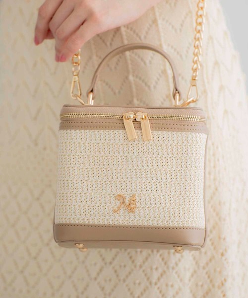 NOELA（ノエラ）の「雑材バニティバッグ（ショルダーバッグ・レディース・ベージュ/キャメル/オフホワイト・フリー）」の9枚目の写真