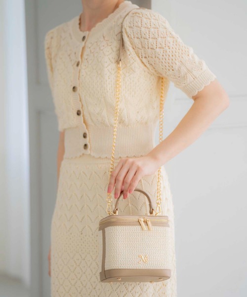 NOELA（ノエラ）の「雑材バニティバッグ（ショルダーバッグ・レディース・ベージュ/キャメル/オフホワイト・フリー）」の10枚目の写真