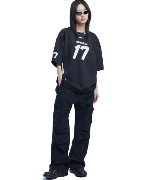 韓国男子 人気ブランド[NOMANUAL] STRIPE FOOTBALL SHIRT MUSINSA公式 | NOMANUAL STRIPE FOOTBALL SHIRT - GRAY