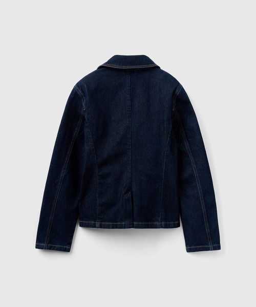 BENETTON (UNITED COLORS OF BENETTON)（ベネトンユナイテッドカラーズオブベネトン）の「ヴィンテージ風デニムジャケット（デニムジャケット・レディース・ダークインディゴブルー・SMALL/MEDIUM/X-SMALL/XX-SMALL）」の6枚目の写真