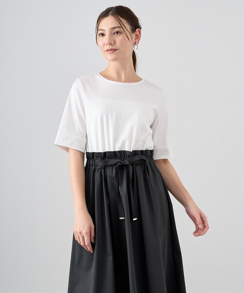 【waka】ANAYI 2024SS 綿スムースワンピース36 ANAYI（アナイ）の「綿スムースワンピース（ワンピース）」 - WEAR