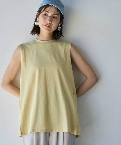 coen(コーエン)の「【RONEL】タックノースリーブトップス(Tシャツ/カットソー・レディース・ブラック/クリーム/オフホワイト/ベージュ・S/M)」の12枚目の写真