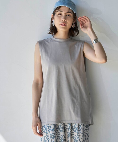 coen(コーエン)の「【RONEL】タックノースリーブトップス(Tシャツ/カットソー・レディース・ブラック/クリーム/オフホワイト/ベージュ・S/M)」の19枚目の写真