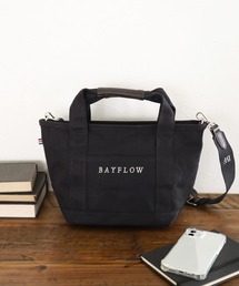 BAYFLOW | [ファスナー付きで安心]ショルダーZIPロゴトート Sサイズ(トートバッグ)