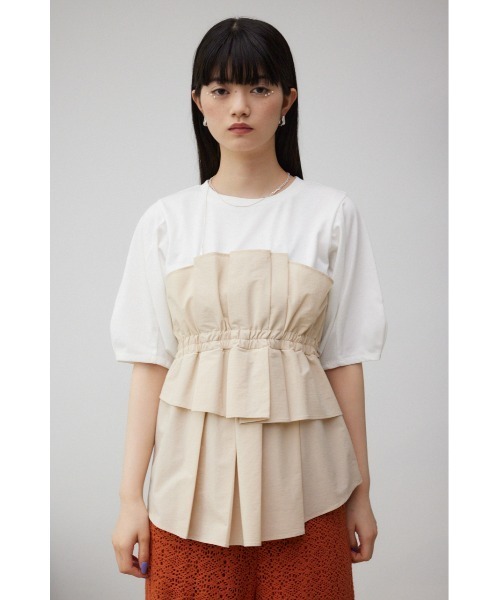 AZUL by moussy(アズールバイマウジー)の「ビスチェレイヤードトップス(Tシャツ/カットソー・レディース・グリーン系その他2/ベージュ系その他/ブラック系その他/グレー系その他・SMALL/MEDIUM)」の18枚目の写真