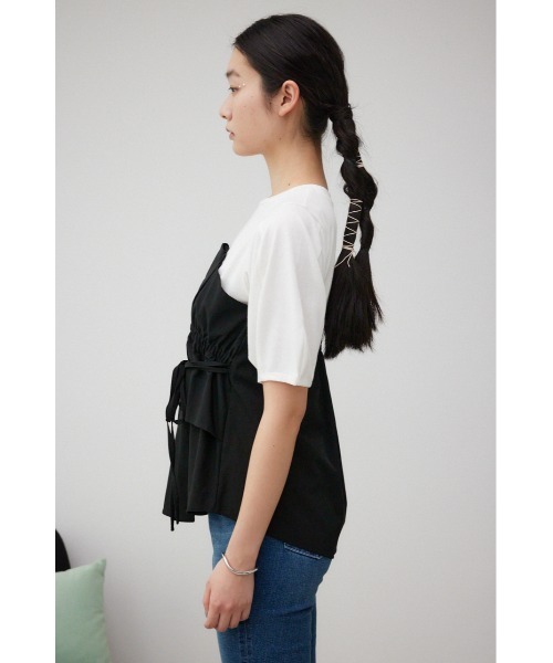 AZUL by moussy(アズールバイマウジー)の「ビスチェレイヤードトップス(Tシャツ/カットソー・レディース・グリーン系その他2/ベージュ系その他/ブラック系その他/グレー系その他・SMALL/MEDIUM)」の9枚目の写真