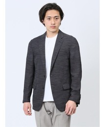 TAKA-Q（タカキュー）の「【表地ストレッチ ウォッシャブル】タカキュー からみ調 2ボタンジャケット 組織黒（テーラードジャケット）」