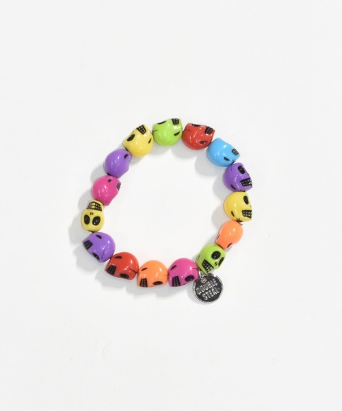DOUBLE STEAL（ダブルスティール）の「スカルブレスレット（ブレスレット・メンズ・ブラック/オレンジ/レインボー・FREE）」の9枚目の写真