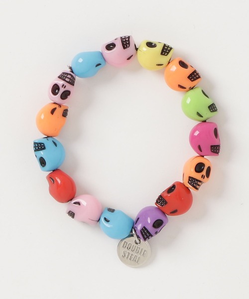 DOUBLE STEAL（ダブルスティール）の「スカルブレスレット（ブレスレット・メンズ・ブラック/オレンジ/レインボー・FREE）」の7枚目の写真