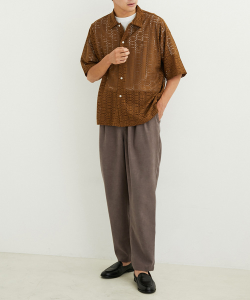 le cercle ADAM ET ROPE'(ルセルクルアダムエロペ)の「【mens】【セットアップ対応】起毛カルゼイージータックパンツ(その他パンツ・メンズ・ベージュ系その他/ブラック/チャコールグレー・L/M)」の4枚目の写真