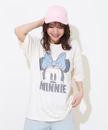 親子お揃い ディズニー デニム貼付風Tシャツ 9466A