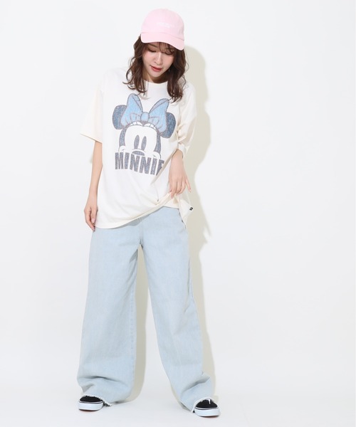 Disney(ディズニー)の「親子お揃い ディズニー デニム貼付風Tシャツ 9466A(Tシャツ/カットソー・レディース・ライトイエロー/ベビーピンク/ホワイト系1/ホワイト系2・S/M/L/XL)」の10枚目の写真