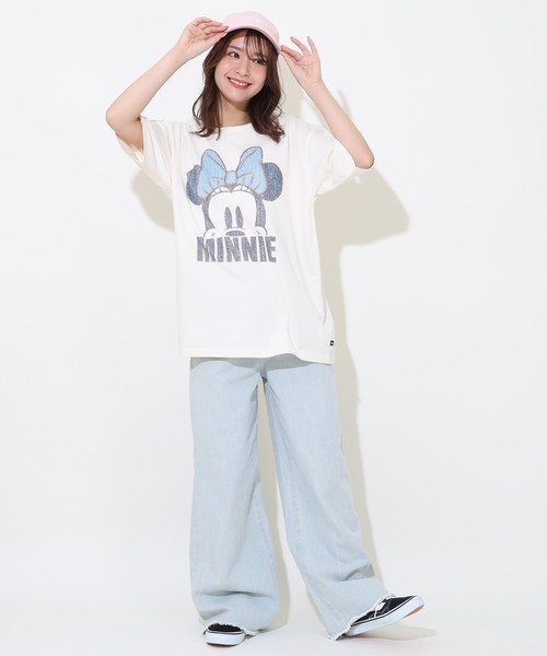 Disney(ディズニー)の「親子お揃い ディズニー デニム貼付風Tシャツ 9466A(Tシャツ/カットソー・レディース・ライトイエロー/ベビーピンク/ホワイト系1/ホワイト系2・S/M/L/XL)」の11枚目の写真
