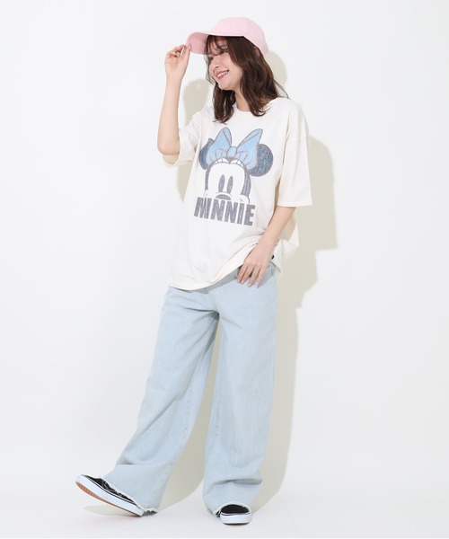 Disney(ディズニー)の「親子お揃い ディズニー デニム貼付風Tシャツ 9466A(Tシャツ/カットソー・レディース・ライトイエロー/ベビーピンク/ホワイト系1/ホワイト系2・S/M/L/XL)」の12枚目の写真