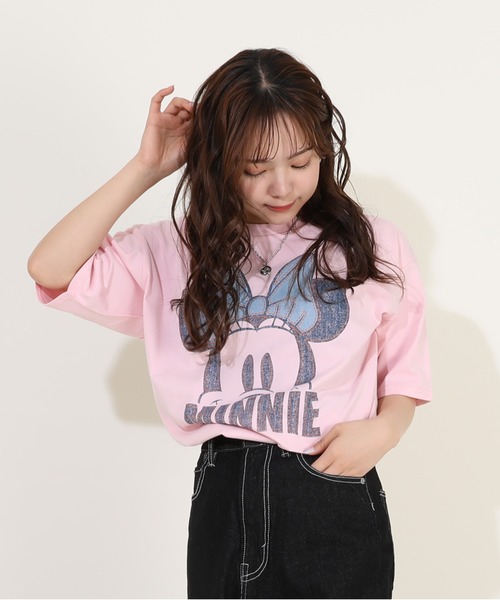 Disney(ディズニー)の「親子お揃い ディズニー デニム貼付風Tシャツ 9466A(Tシャツ/カットソー・レディース・ライトイエロー/ベビーピンク/ホワイト系1/ホワイト系2・S/M/L/XL)」の20枚目の写真