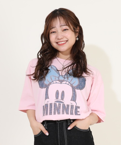 Disney(ディズニー)の「親子お揃い ディズニー デニム貼付風Tシャツ 9466A(Tシャツ/カットソー・レディース・ライトイエロー/ベビーピンク/ホワイト系1/ホワイト系2・S/M/L/XL)」の19枚目の写真