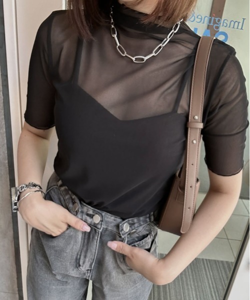 tシャツ 「STCH」メッシュライク配色トップス レディース メンズ glimmer Glimmer グリマー ドライメッシュTシャツ レギュラー