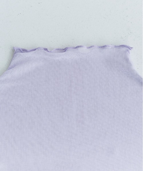 kirakiraShop（キラキラショップ）の「さらっと透けて、なめらかにフィットする。11色 シアー メッシュ 半袖 トップス トッド（Tシャツ/カットソー・レディース・ブラック/オフホワイト/グレー/カーキ/ホワイト系/グリーン系/ブルー系/イエロー系/イエロー系1/ライトパープル/クリーム・M/L/XL）」の18枚目の写真