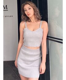 GYDA | シャイニーリブニットビスチェ(キャミソール)