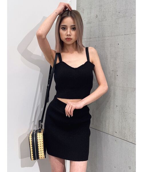 GYDA（ジェイダ）の「シャイニーリブニットビスチェ（キャミソール・レディース・グレー/ブラック・FREE）」の19枚目の写真