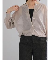 前後2WAYクルーネックシアーカーディガン