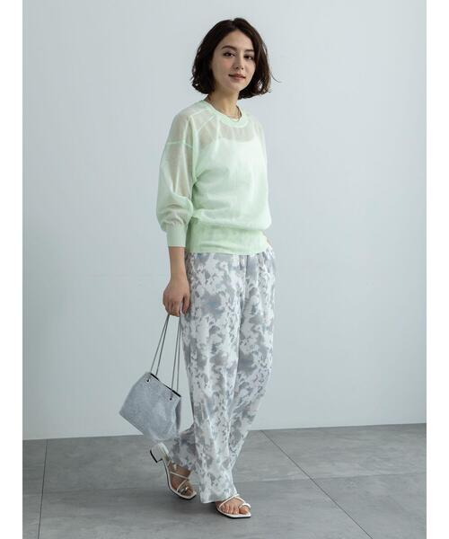 Te chichi（テチチ）の「前後2WAYクルーネックシアーカーディガン（カーディガン/ボレロ・レディース・グリーン/オレンジ/オフホワイト/グレー・F）」の22枚目の写真