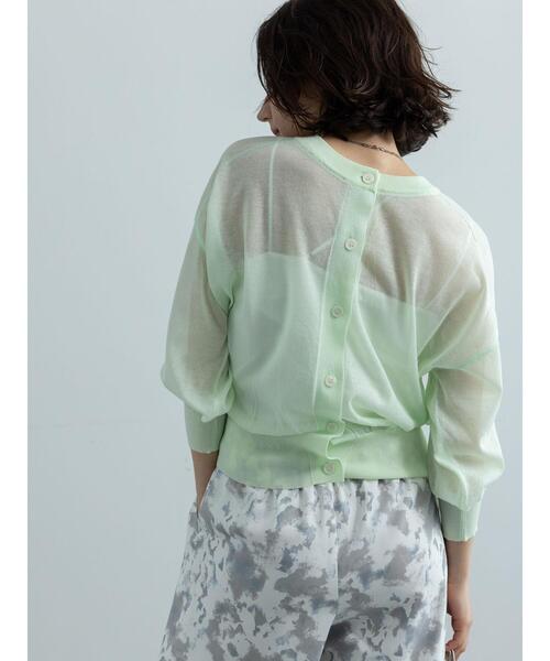 Te chichi（テチチ）の「前後2WAYクルーネックシアーカーディガン（カーディガン/ボレロ・レディース・グリーン/オレンジ/オフホワイト/グレー・F）」の17枚目の写真