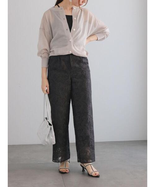 Te chichi（テチチ）の「前後2WAYクルーネックシアーカーディガン（カーディガン/ボレロ・レディース・グリーン/オレンジ/オフホワイト/グレー・F）」の6枚目の写真