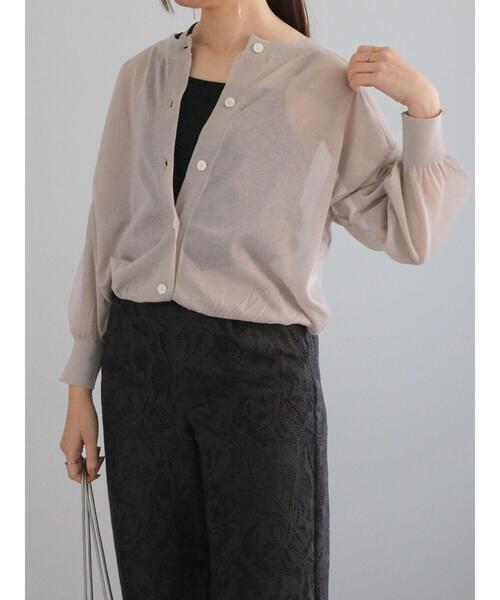 Te chichi（テチチ）の「前後2WAYクルーネックシアーカーディガン（カーディガン/ボレロ・レディース・グリーン/オレンジ/オフホワイト/グレー・F）」の7枚目の写真