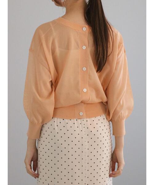 Te chichi（テチチ）の「前後2WAYクルーネックシアーカーディガン（カーディガン/ボレロ・レディース・グリーン/オレンジ/オフホワイト/グレー・F）」の9枚目の写真