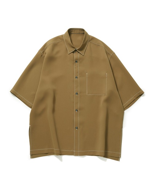 JUNRED（ジュンレッド）の「【 セットアップ対応 】ステッチワークレギュラーカラールーズシャツ（シャツ/ブラウス・メンズ・ブラック/オリーブ/ライトグレー・L/M/S）」の20枚目の写真