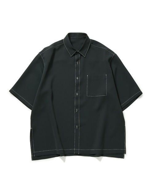 JUNRED（ジュンレッド）の「【 セットアップ対応 】ステッチワークレギュラーカラールーズシャツ（シャツ/ブラウス・メンズ・ブラック/オリーブ/ライトグレー・L/M/S）」の19枚目の写真