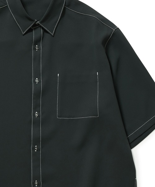 JUNRED（ジュンレッド）の「【 セットアップ対応 】ステッチワークレギュラーカラールーズシャツ（シャツ/ブラウス・メンズ・ブラック/オリーブ/ライトグレー・L/M/S）」の16枚目の写真