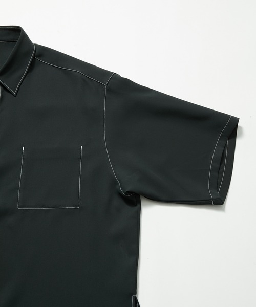 JUNRED（ジュンレッド）の「【 セットアップ対応 】ステッチワークレギュラーカラールーズシャツ（シャツ/ブラウス・メンズ・ブラック/オリーブ/ライトグレー・L/M/S）」の15枚目の写真