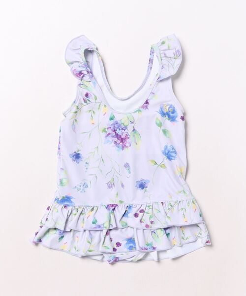 HAKKA KIDS（ハッカキッズ）の「[水着･スイム]サイネリア/アジサイフランボワーズプリントワンピース（スイムグッズ・キッズ・ピンク/パープル・S/M）」の3枚目の写真