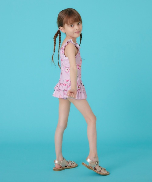 HAKKA KIDS（ハッカキッズ）の「[水着･スイム]サイネリア/アジサイフランボワーズプリントワンピース（スイムグッズ・キッズ・ピンク/パープル・S/M）」の7枚目の写真