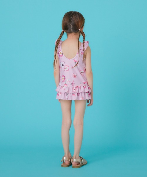 HAKKA KIDS（ハッカキッズ）の「[水着･スイム]サイネリア/アジサイフランボワーズプリントワンピース（スイムグッズ・キッズ・ピンク/パープル・S/M）」の8枚目の写真